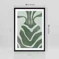 Plakat w ramie 50x70 - Zieleń Odpoczynku - zielony plakat, nieregularne splątane linie - rama czarna