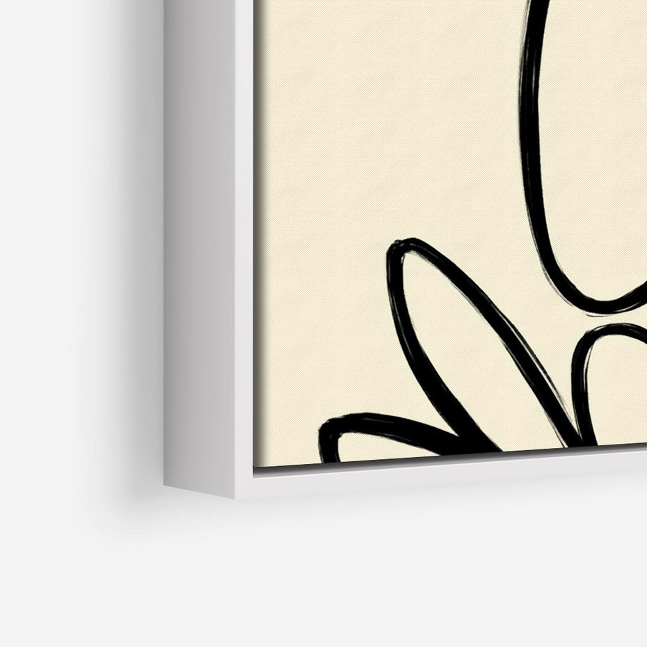 Obraz w ramie 50x50 - Złamane Granice - abstrakcyjna sztuka, przypominająca kwiat - rama biała