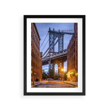 Plakat w ramie 30x40 - Most w mieście - most, miasto - rama czarna