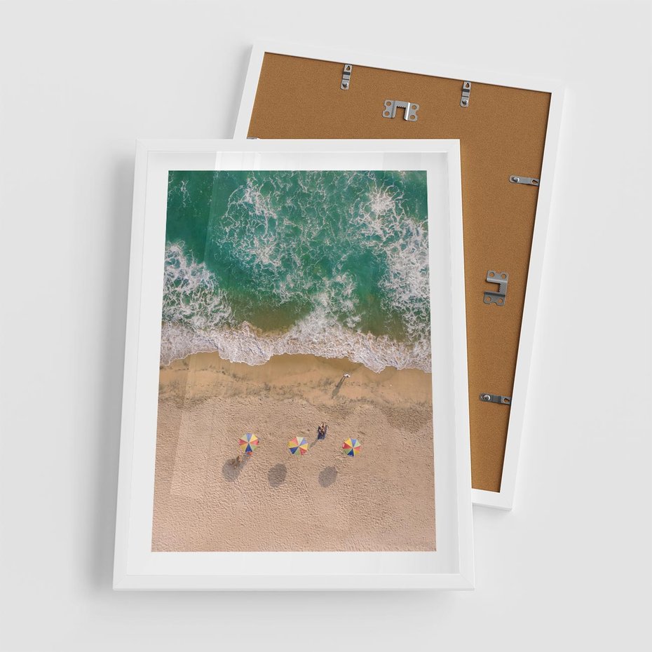 Plakat w ramie 50x70 - Letnie Wakacje na Horyzoncie - plaża, morze - rama biała