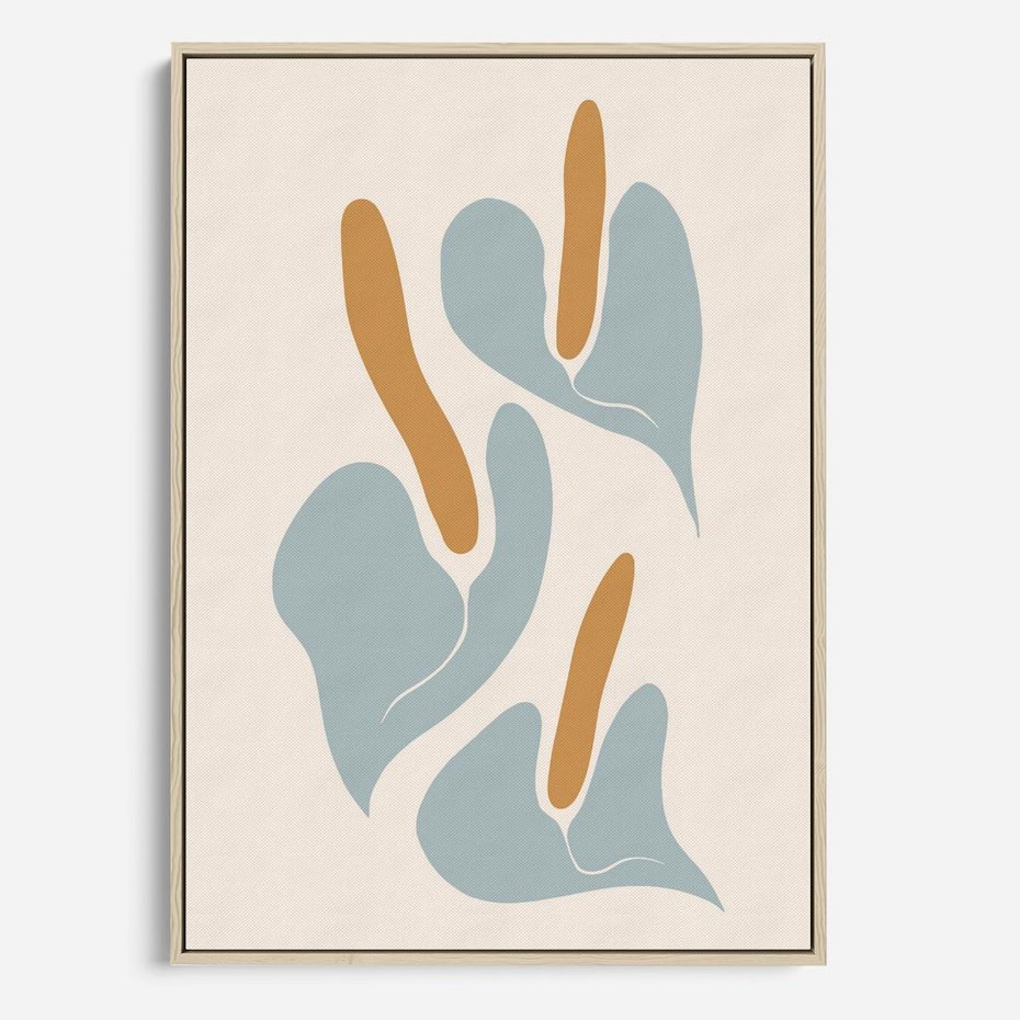 Obraz w ramie 50x70 - Kwiaty Pasteli - kwiaty, nowoczesne i minimalistyczne - rama drewno