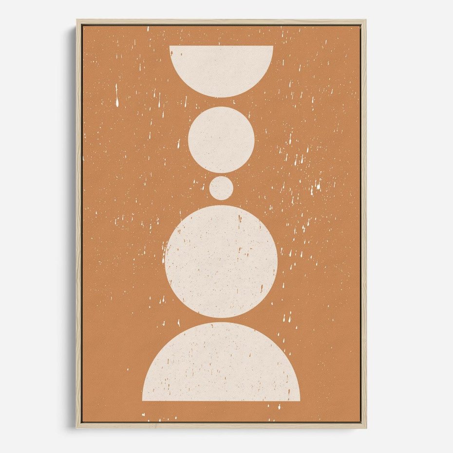 Obraz w ramie 80x120 - Podróżne Echa - mid century styl, nowoczesna grafika - rama drewno