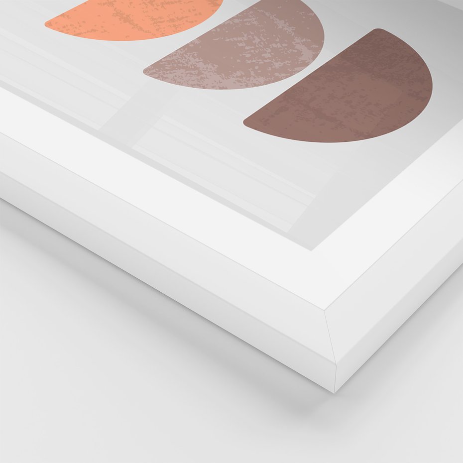 Zestaw obrazy w ramie 50x70 galeria - Abstrakcyjne, kształty, boho - rama biała