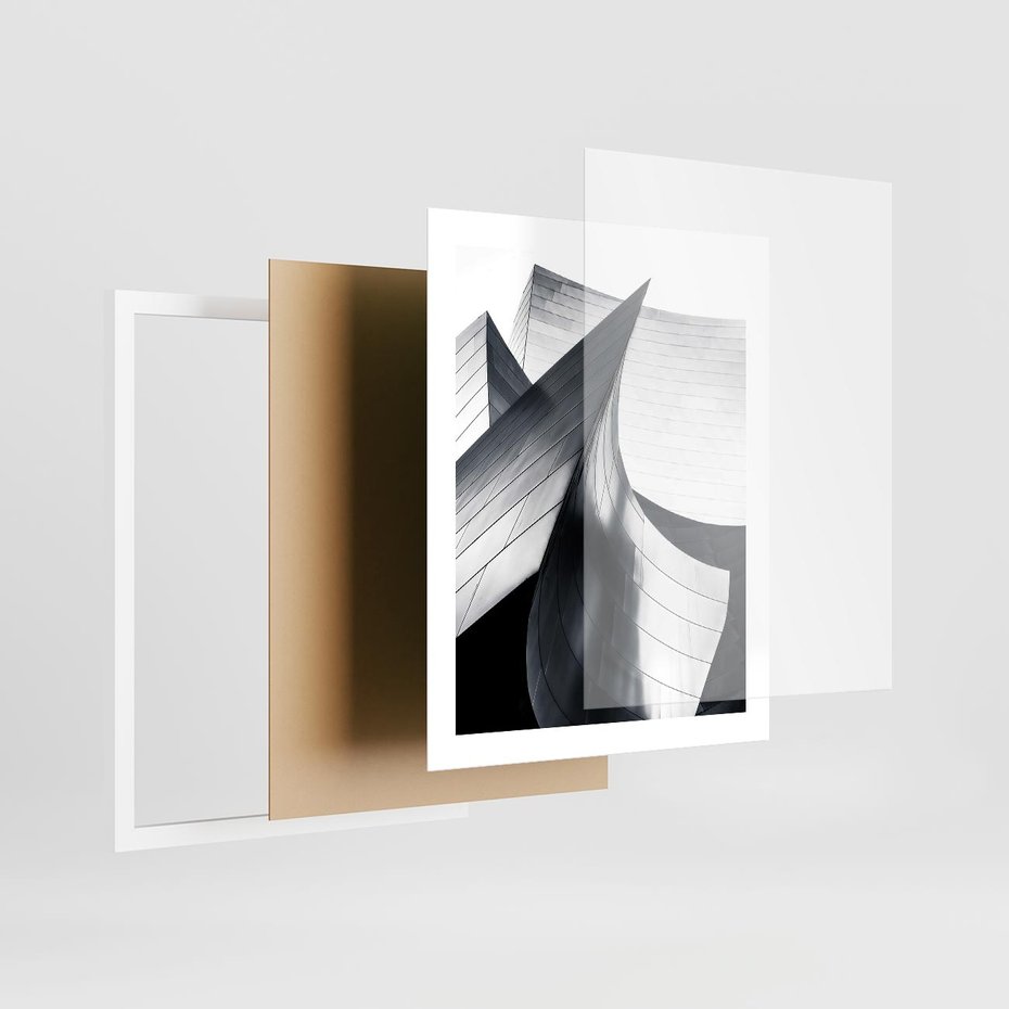 Plakat w ramie 40x50 - Miasto Współczesności - architektura, nowoczesne budynki - rama biała