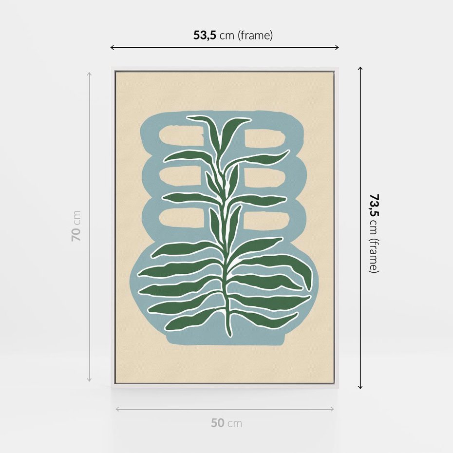 Obraz w ramie 50x70 - Wewnętrzne Spektrum - boho styl, wazon - rama biała