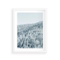 Plakat w ramie 30x40 - Cicha Zima - las, zima - rama biała