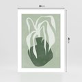 Plakat bez ramy 30x40 - Zieleń Pulsującego Spokoju - zielona abstrakcja, zgaszona zieleń