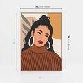 Obraz w ramie 50x70 - Kobiece Wibracje - nowoczesny plakat, styl retro - rama drewno