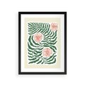 Plakat w ramie 30x40 - Migocące Wzory - abstrakcyjna kompozycja, paprocie - rama czarna