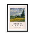 Plakat w ramie 50x70 - Pole z Cyprysami - reprodukcja obrazu, van gogh - rama czarna