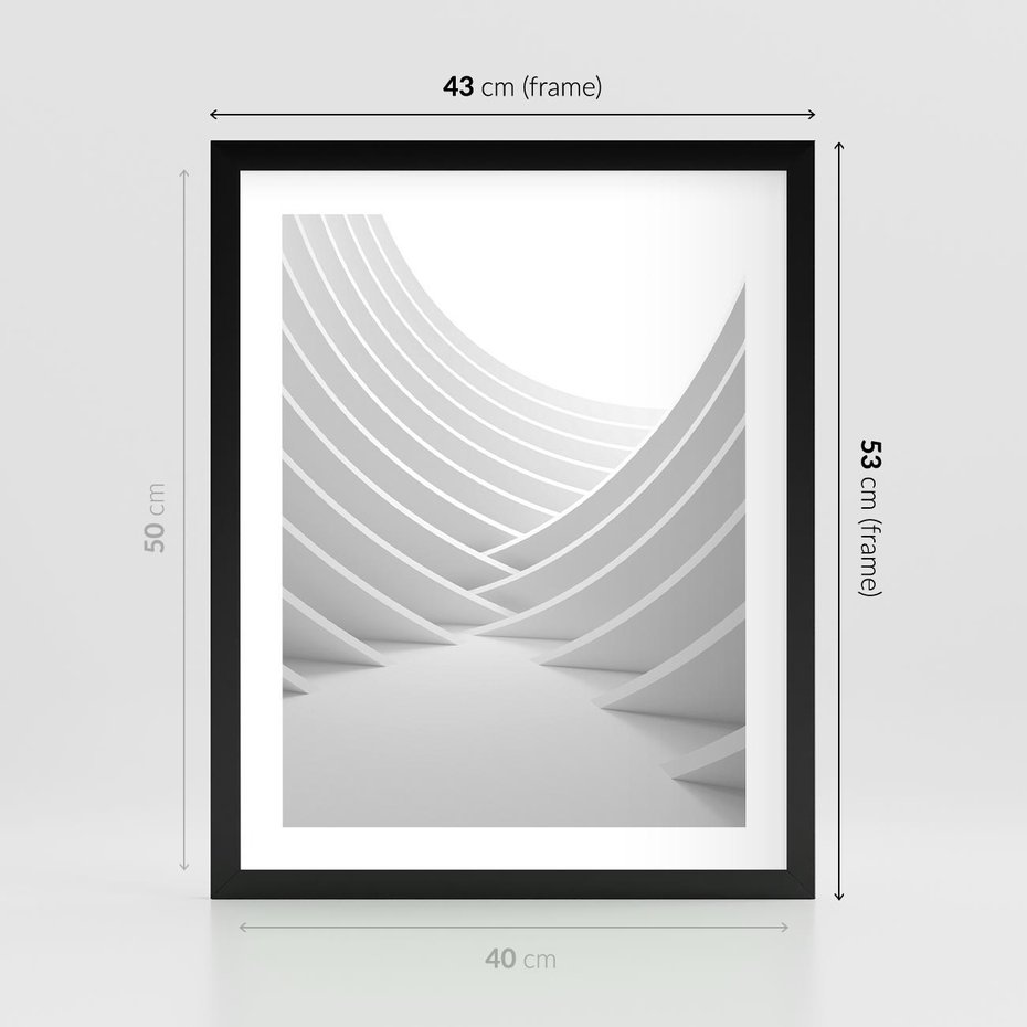 Plakat w ramie 40x50 - Nowoczesna Ekspresja - abstrakcja, 3D - rama czarna