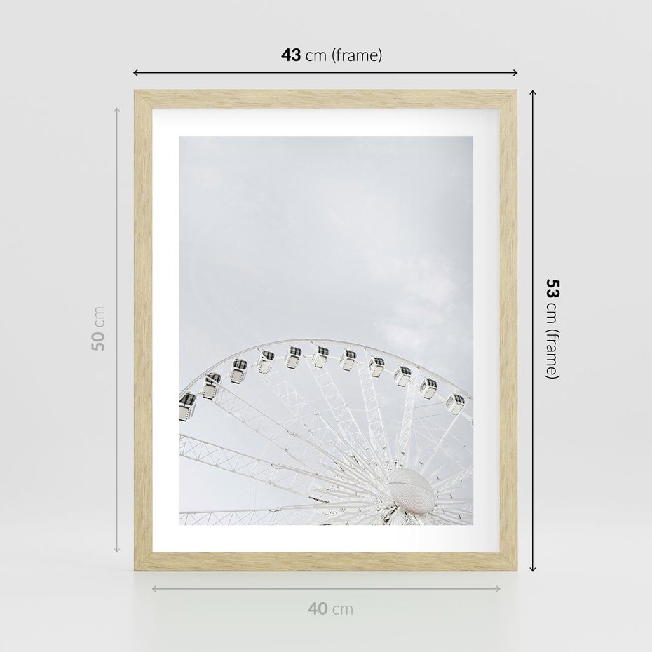 Plakat w ramie 40x50 - Karuzela Młyńska: Nostalgiczne Koło - młyńskie koło, karuzela - rama drewno