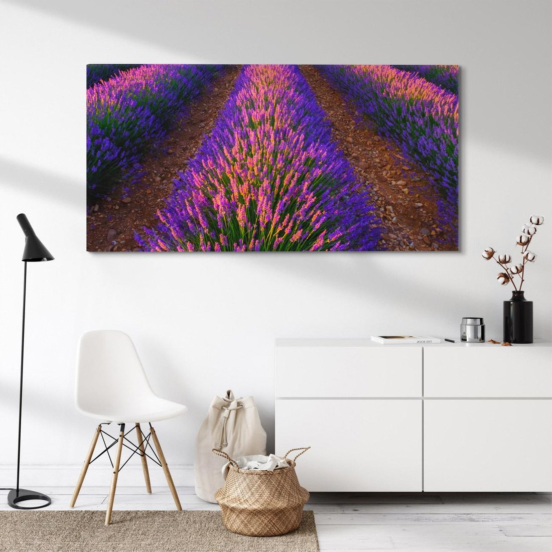 Obraz na płótnie 140x70 - Fioletowa Magia - pole, lawendy