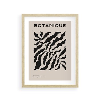 Plakat w ramie 40x50 - Księga Odbić - abstrakcyjne liśćie, roślinne motywy - rama drewno