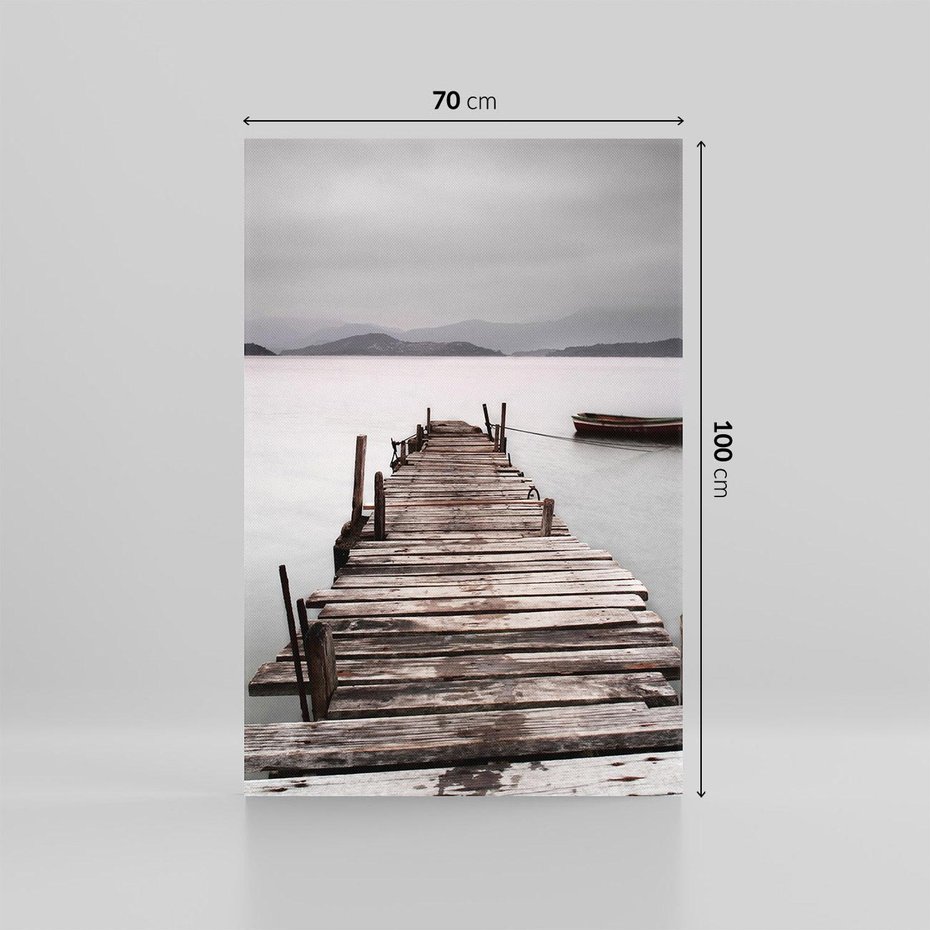 Obraz na płótnie 70x100 - Spokój nad Jeziorem - pomost, jezioro