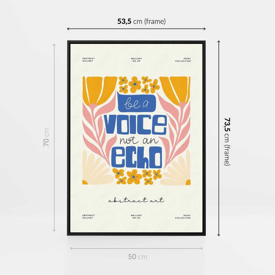 Obraz w ramie 50x70 - Złote Impulsy - typografia, kwiaty - rama czarna