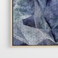 Obraz w ramie 50x70 - Melodia mgieł i marzeń - abstrakcja w kolorze granatu, przypominająca górę lodową - rama drewno
