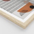 Plakat w ramie 50x70 - Symetria w Stylu Mid-Century - minimalistyczny obraz, mid-century styl - rama drewno
