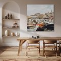 Obraz na płótnie 60x60 - Malowniczy Krajobraz Morski - morze, łódki