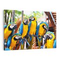 Obraz na płótnie 100x70 - Kolorowa parada papug - papuga, papugi