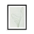 Plakat w ramie 30x40 - Zielona Równowaga Linii - abstrakcyjne delikatne zielone linie, nowoczesny plakat - rama czarna