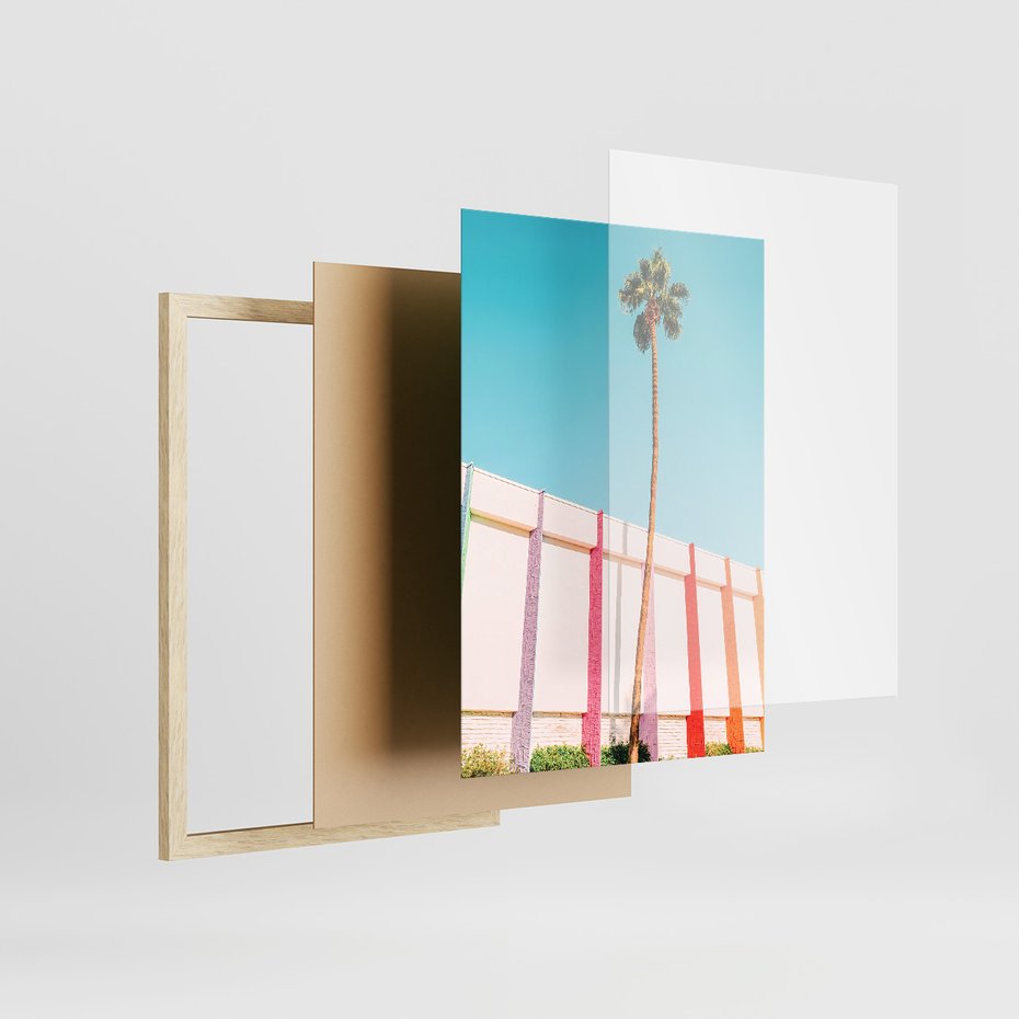 Zestaw obrazy w ramie 40x50 galeria - Kolorowe, balony, plaża, wakacje - rama drewno