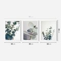 Zestaw obrazy w ramie 30x40 galeria - Eukaliptus, liście, skandynawski, boho - rama biała