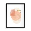Plakat w ramie 50x70 - Migotliwe Kształty i Plamy - abstrakcyjne akwarelowe plamy, minimalizm - rama czarna