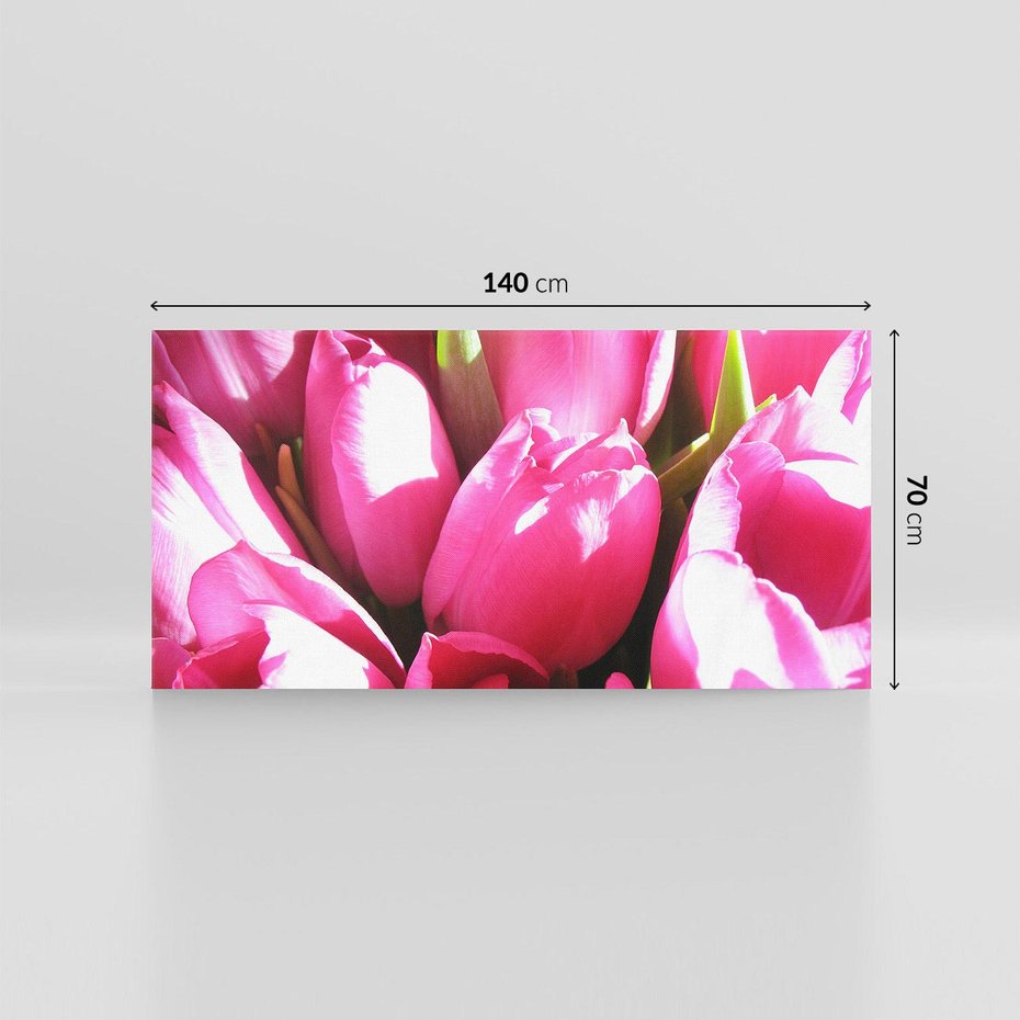 Obraz na płótnie 140x70 - Tulipany w pejzażu - tulipany, kwiaty