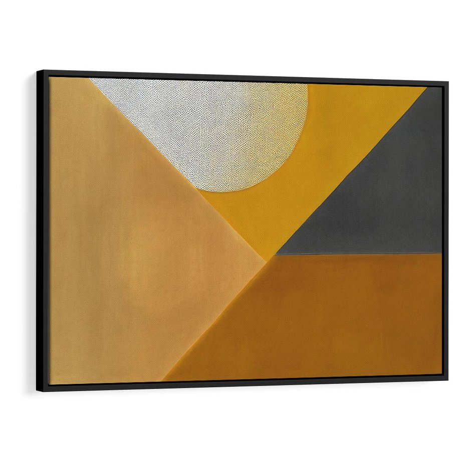 Obraz w ramie 100x70 - Harmonia migoczących ognisk - intensywne ciepłe kolory, słoneczny żółty - rama czarna