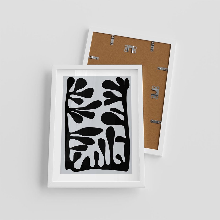 Plakat w ramie 30x40 - Taniec Kształtów - matisse, sztuka nowoczesna - rama biała