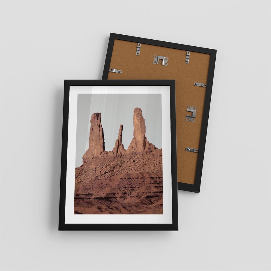 Plakat w ramie 30x40 - Surowość Pustyni - pustynia, kanion - rama czarna