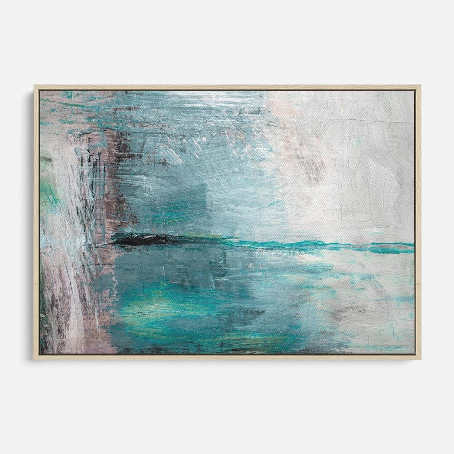 Obraz w ramie 70x50 - Odbicie utraconych barw - abstrakcja, niepokój - rama drewno