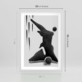 Plakat w ramie 50x70 - Czarno-Biała Grafika Postaci - nowoczesna grafika, plakat - rama biała