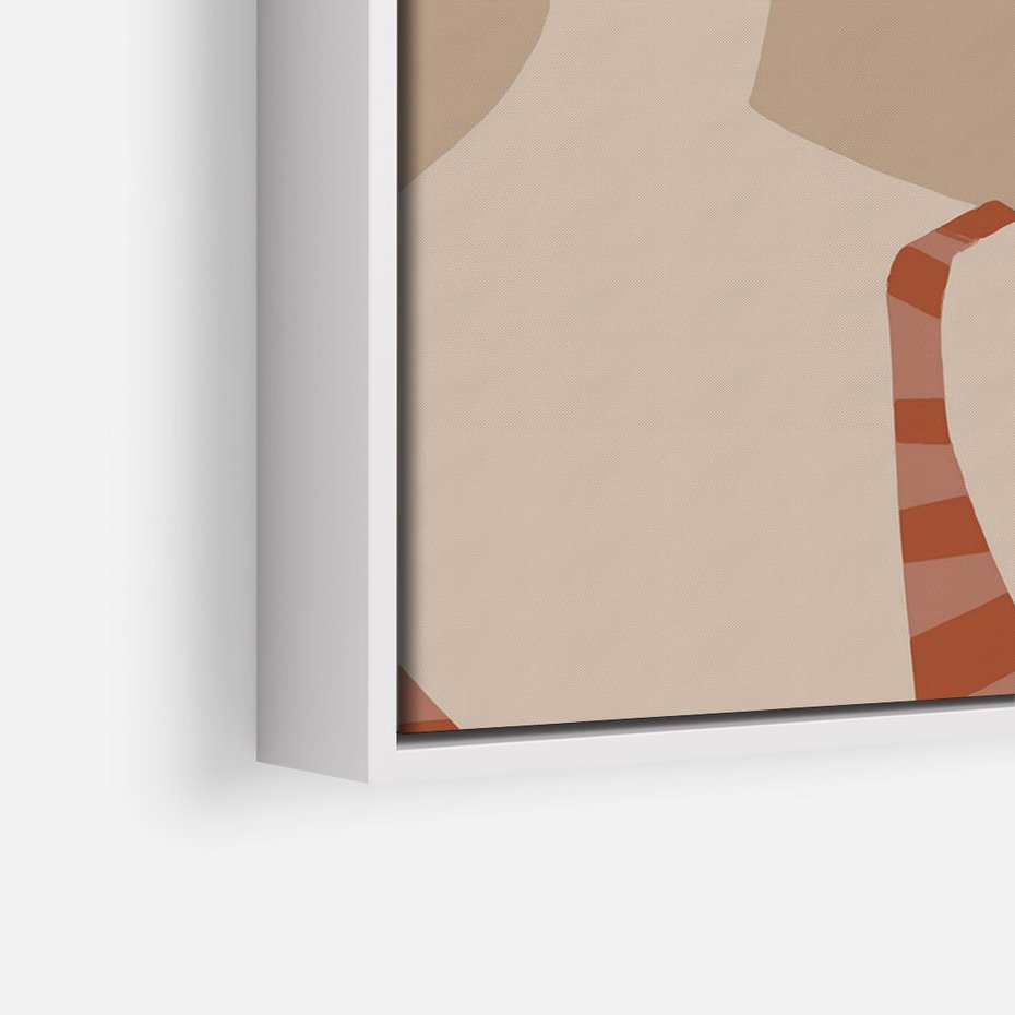 Obraz w ramie 80x120 - Kobiecy Portret - plakat retro, kobieta w kapeluszu - rama biała