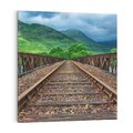 Obraz na płótnie 40x40 - Most Kolejowy - Tropy Podróży w Nocnej Ciszy - most, kolej