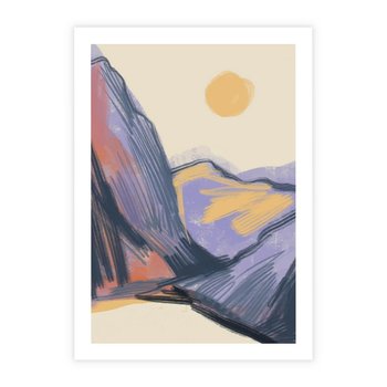 Plakat bez ramy 21x30 - Ponad Szczytami - pastelowy krajobraz, nowoczesny plakat