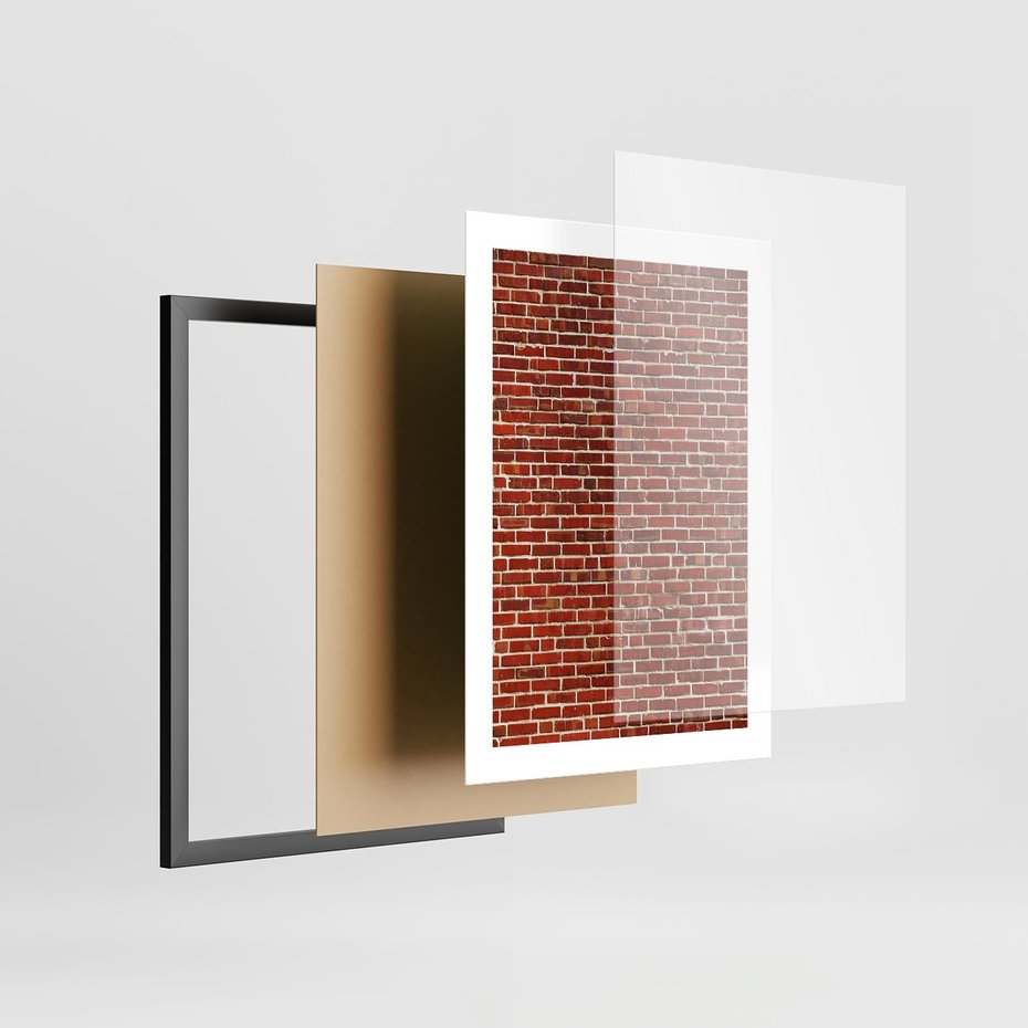 Plakat w ramie 30x40 - Mur z Cegieł - cegły, mur - rama czarna