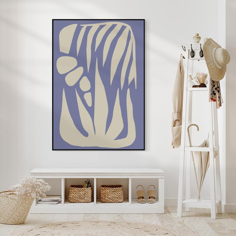 Obraz w ramie 50x70 - Kształty Niewidzialnych Granic - abstrakcyjna sztuka, skandynawski styl - rama czarna