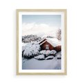 Plakat w ramie 50x70 - Zimowa Idylla w Górach - zima w górach, ośnieżone góry - rama drewno
