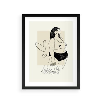Plakat w ramie 50x70 - Moc to Ona - rysunek, sztuka nowoczesna - rama czarna