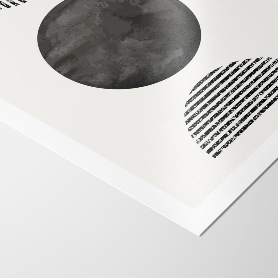 Plakat bez ramy 50x70 - Tajemnicza Kompozycja - abstrakcyjne czarno białe formy, minimalizm