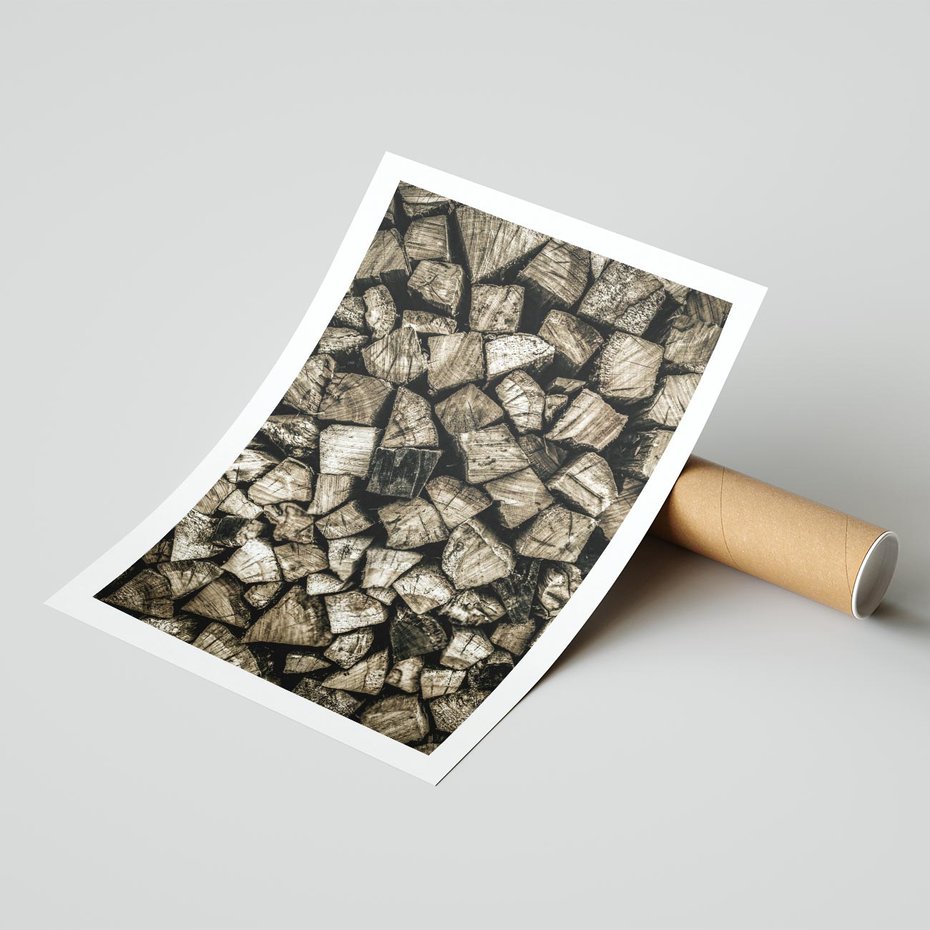 Plakat bez ramy 30x40 - Piękno Drewna - belki drewna, drewno