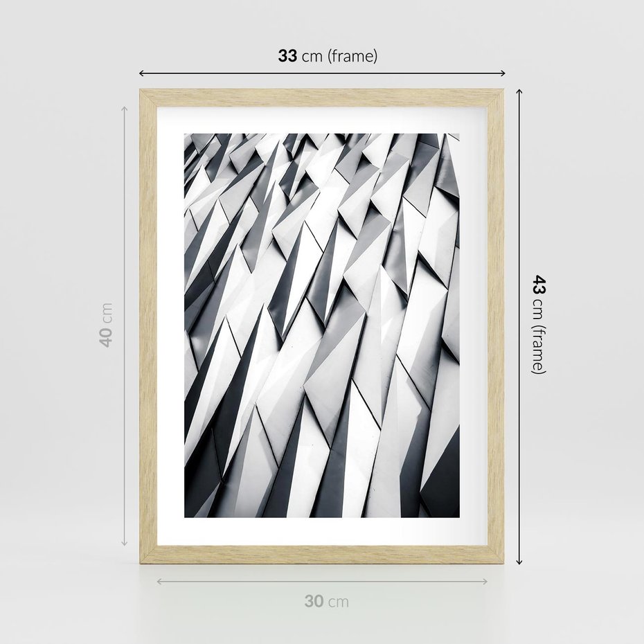 Plakat w ramie 30x40 - Geometryczna Nowoczesność - nowoczesna architektura, gemetryszne formy - rama drewno