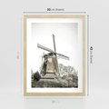 Plakat w ramie 30x40 - Wiejska Idylla z Młynem - wiatrak, młyn - rama drewno