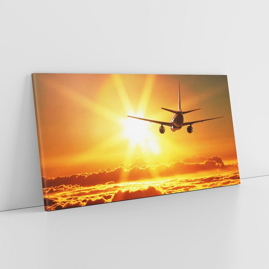 Obraz na płótnie 100x50 - Wolność podróży - samolot, słońce