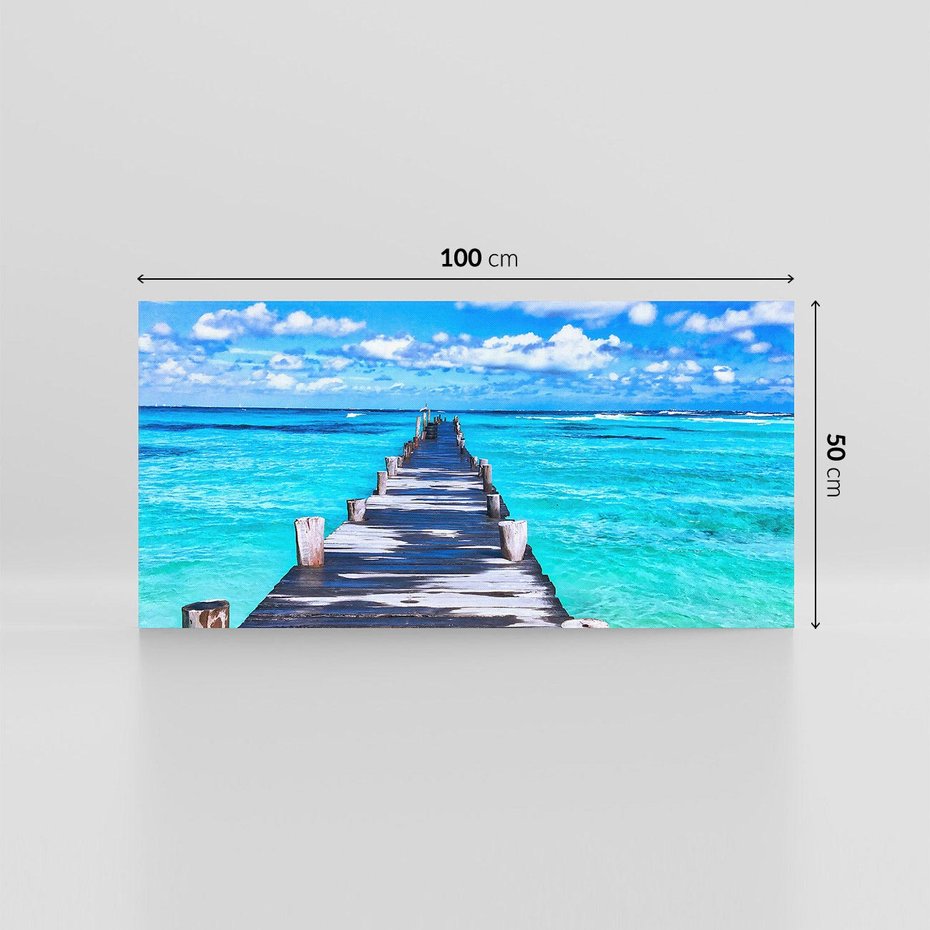 Obraz na płótnie 100x50 - Molo na Plaży Morza - molo, plaża