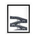 Plakat w ramie 40x50 - Monochromatyczna Sztuka Nowoczesnych Budynków - architektura, nowoczesne formy - rama czarna