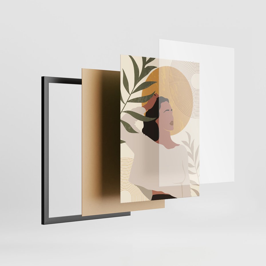 Zestaw obrazy w ramie 40x50 galeria - Boho, kobiety, postacie - rama czarna