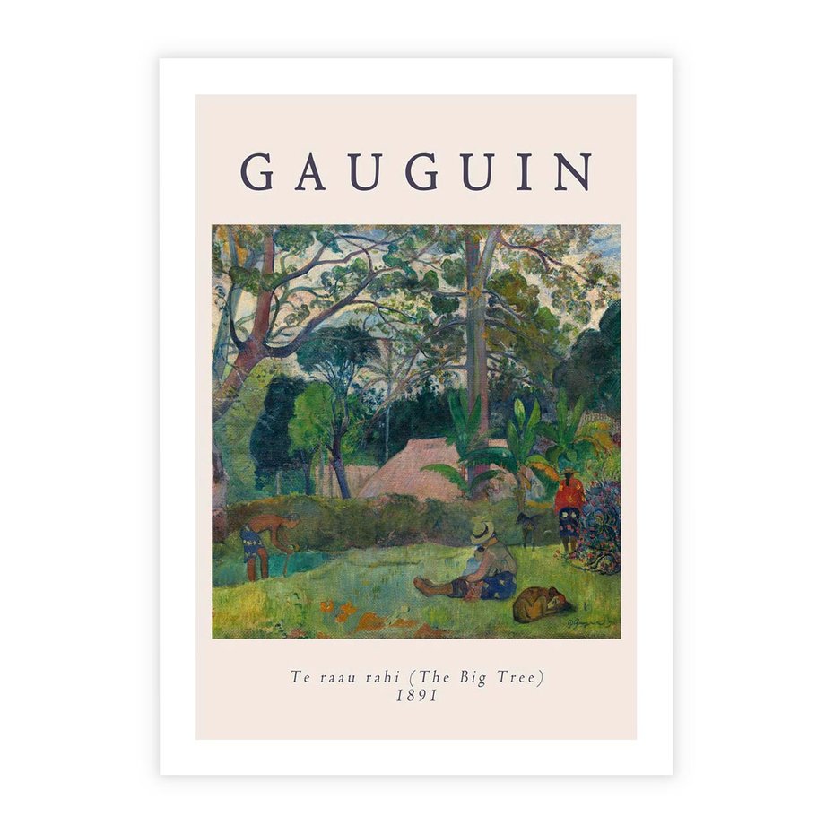 Plakat bez ramy 21x30 - Gauguin: Reprodukcja i Typografia - Gauguin, reprodukcja
